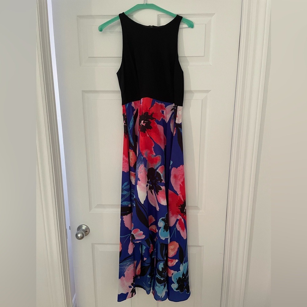 Long black and color dress